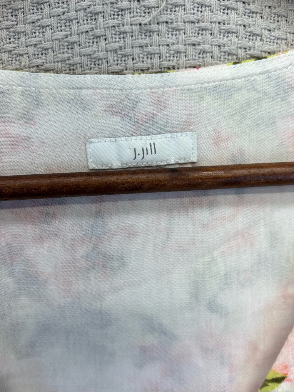 J Jill Pebble Hydrangea Pink Floral Print Tie Waist Dress Sz 2X Feminine Cottage - Picture 4 of 9